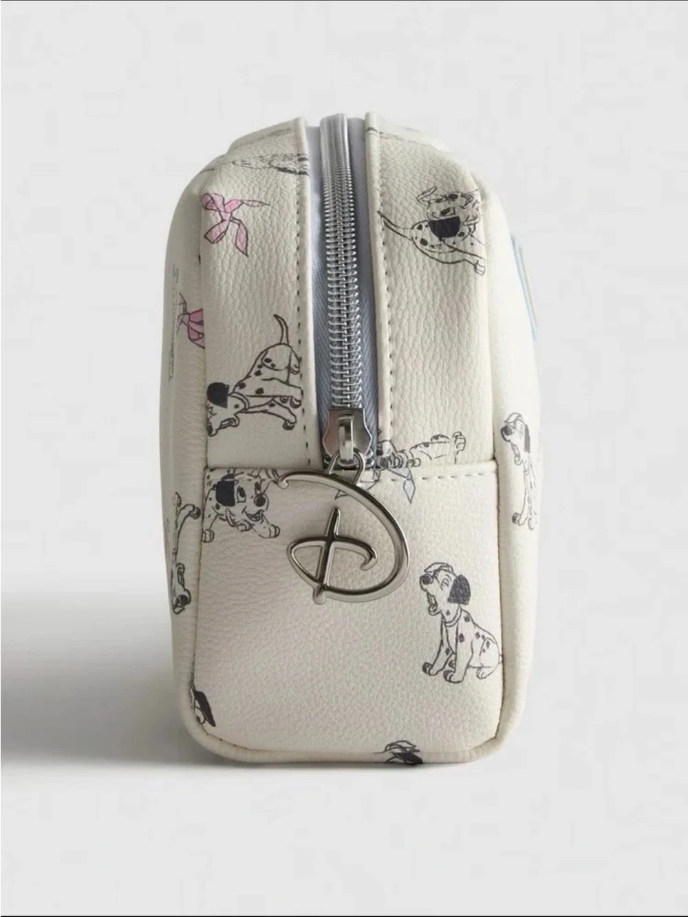 101 Dalmatians Cream Cosmetic Pouch with Pink & Blue Bow Accents